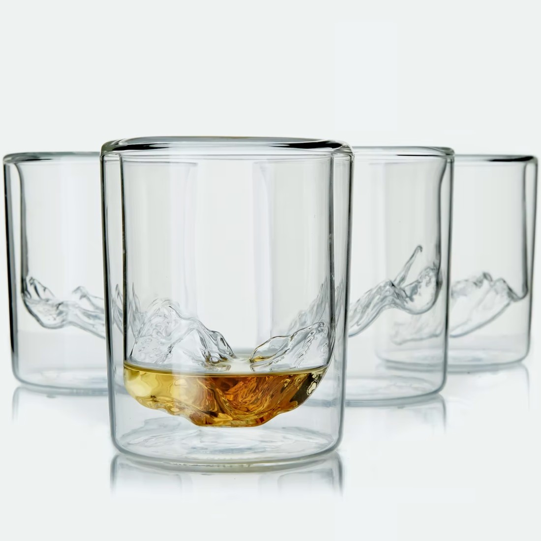 Whiskey Peaks: Glasses With A Topographic Impression Of The Grand Tetons