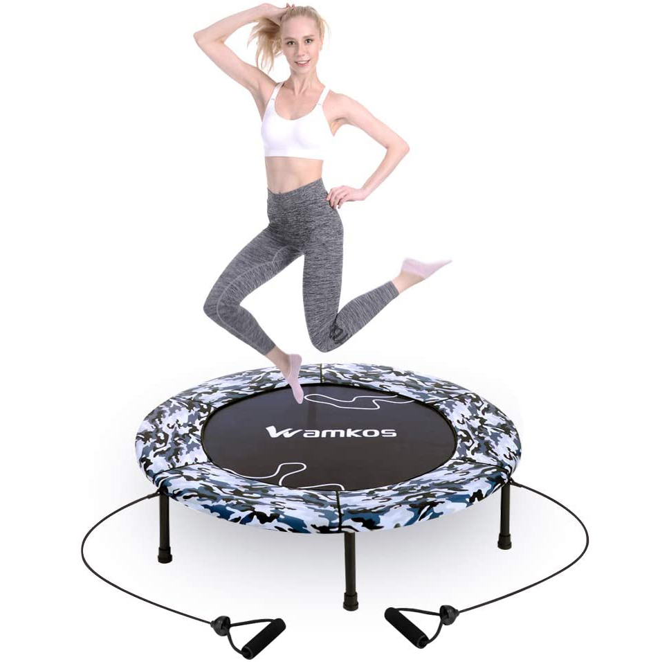 Darchen 200KG Mini Trampoline for Adults 100CM Gym Trampoline Indoor Small Rebounder Exercise Trampoline for Workout Fitness,200KG Max-Load Bungees for Quiet and Safely Cushioned Bounce 