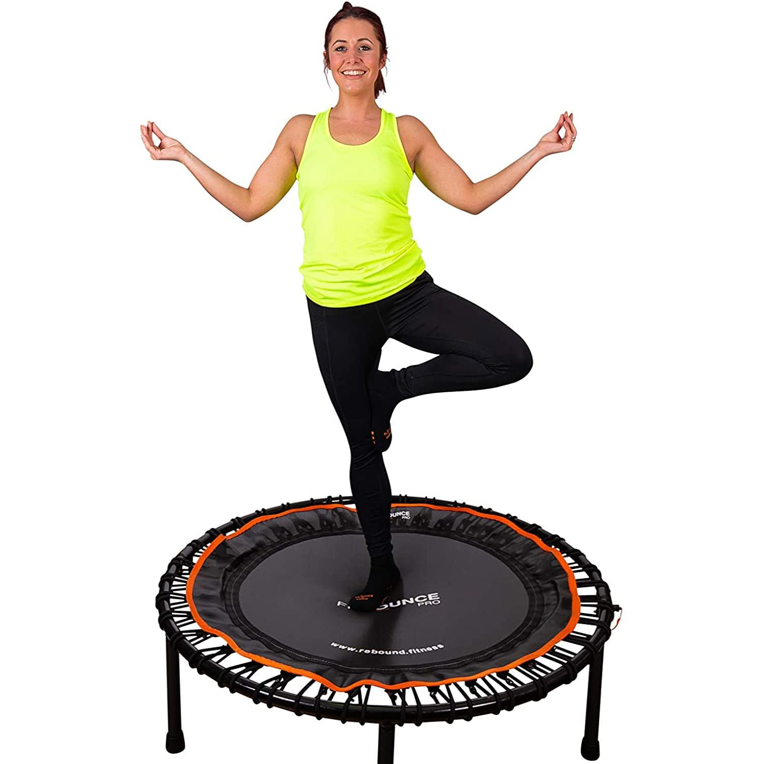 Max 220 lbs shaofu 50 Silent Rebounders Mini Trampolines Exercise Indoor with Adjustable Handrail for Adults Kids 