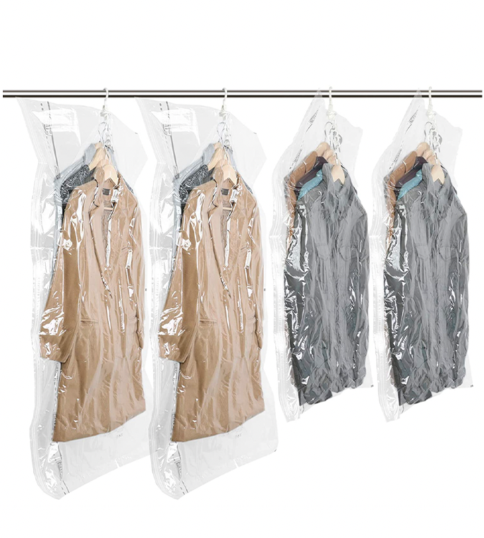 Hanging Vacuum Storage Bag, Space Saving Hanger Suit Clothes