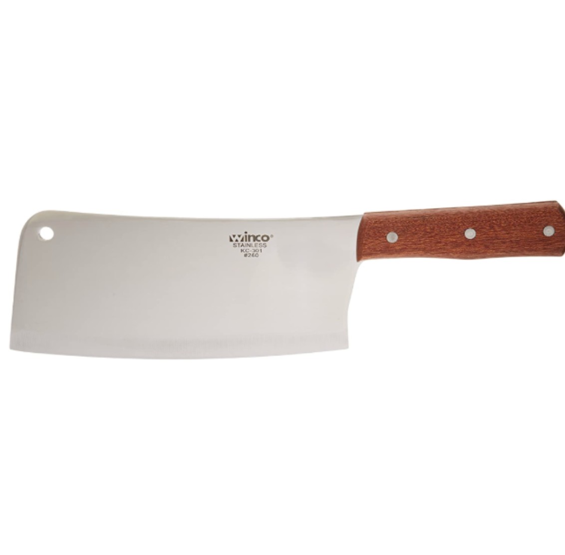 Winco KC-301 Heavy-Duty Chinese Cleaver with Wooden Handle 8