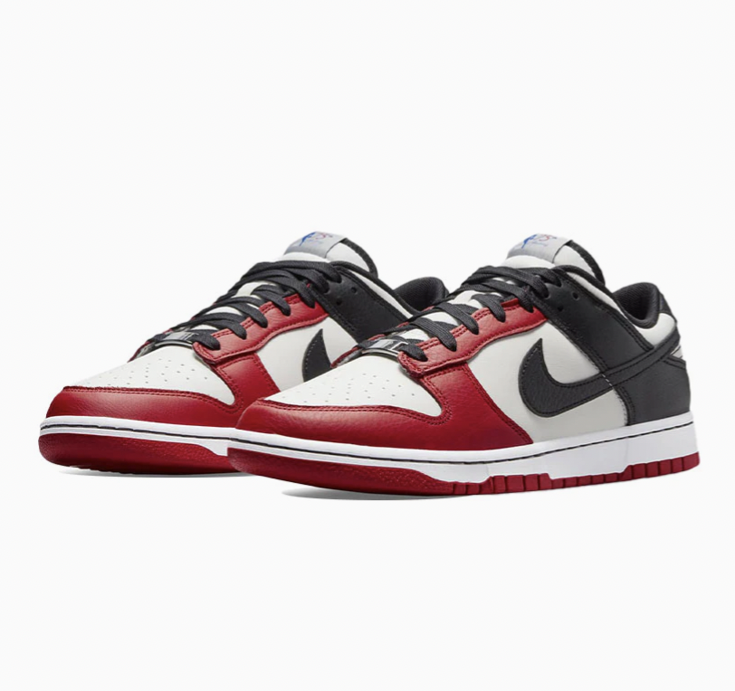 nike dunk low red black white