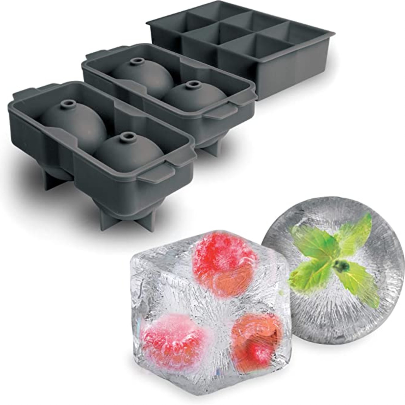 Large Ice Cube Mold Makes 4 Big Ice Cubes Keep Drinks Chilled with  Praticube Large Ice Cube Tray - CPCW0037SG - IdeaStage Promotional Products