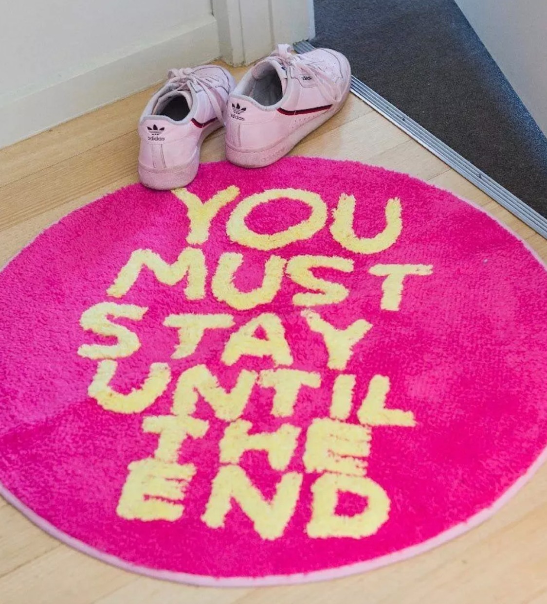 Third Drawer Down - David Shrigley Shaggy Floor Mat - You Must Stay