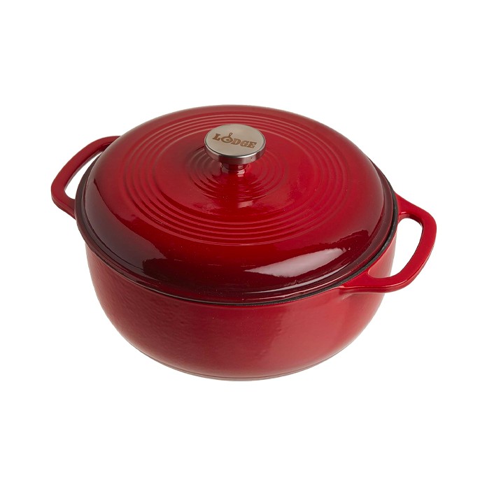 Hell's Kitchen 5-Qt. Cast Iron Dutch Oven - Red