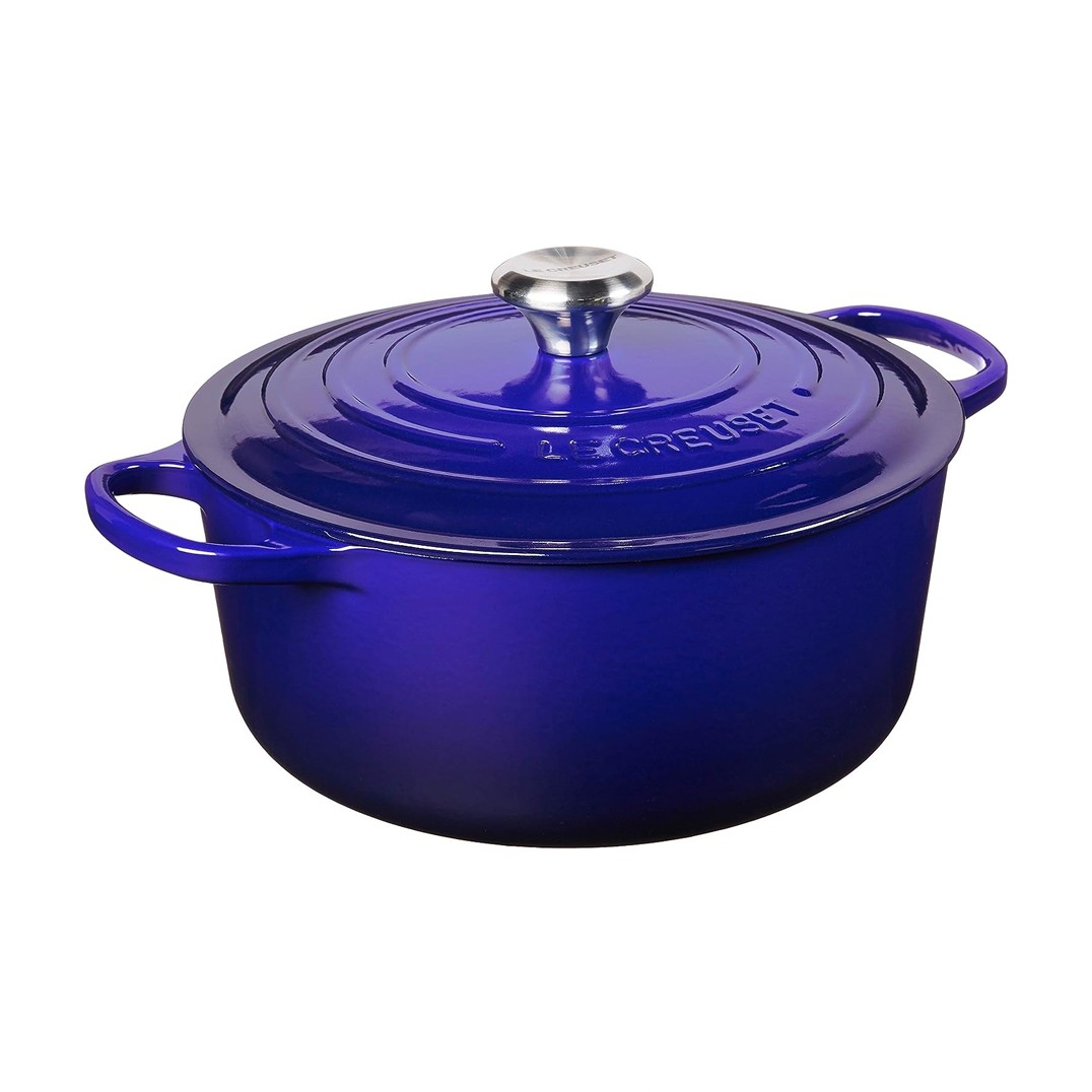 Lodge 5.5 Quart Enameled Cast Iron Dutch Oven, Indigo