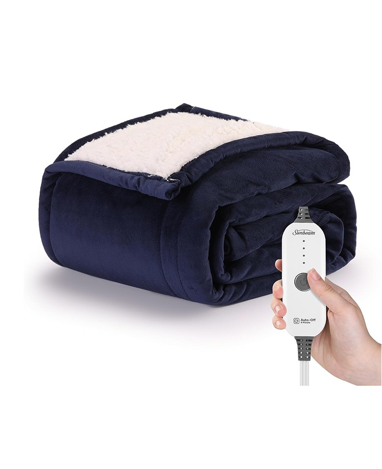 Sunbeam sherpa fleece online heated throw