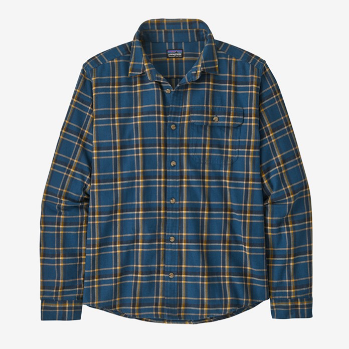 Men's Blue Plaid Burnside Double-Brushed Flannel Shirt