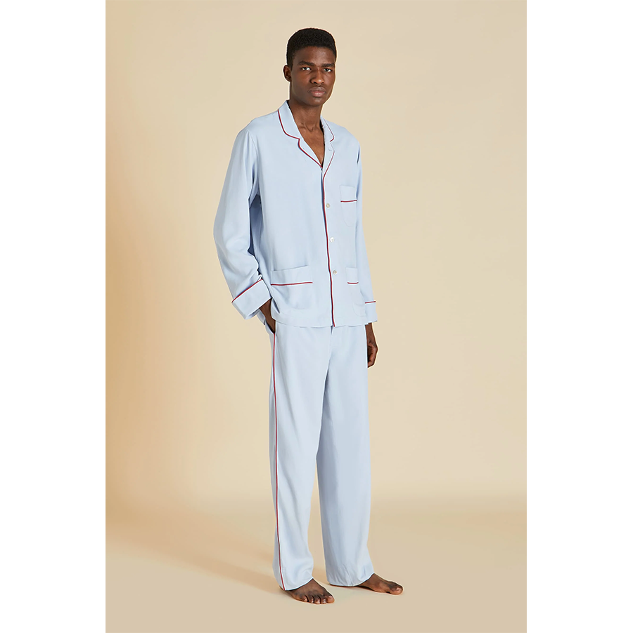 Men's Pajamas Set  Silk Jacquard Pajama For Men