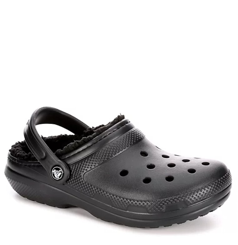 Fuzzy store crocs black