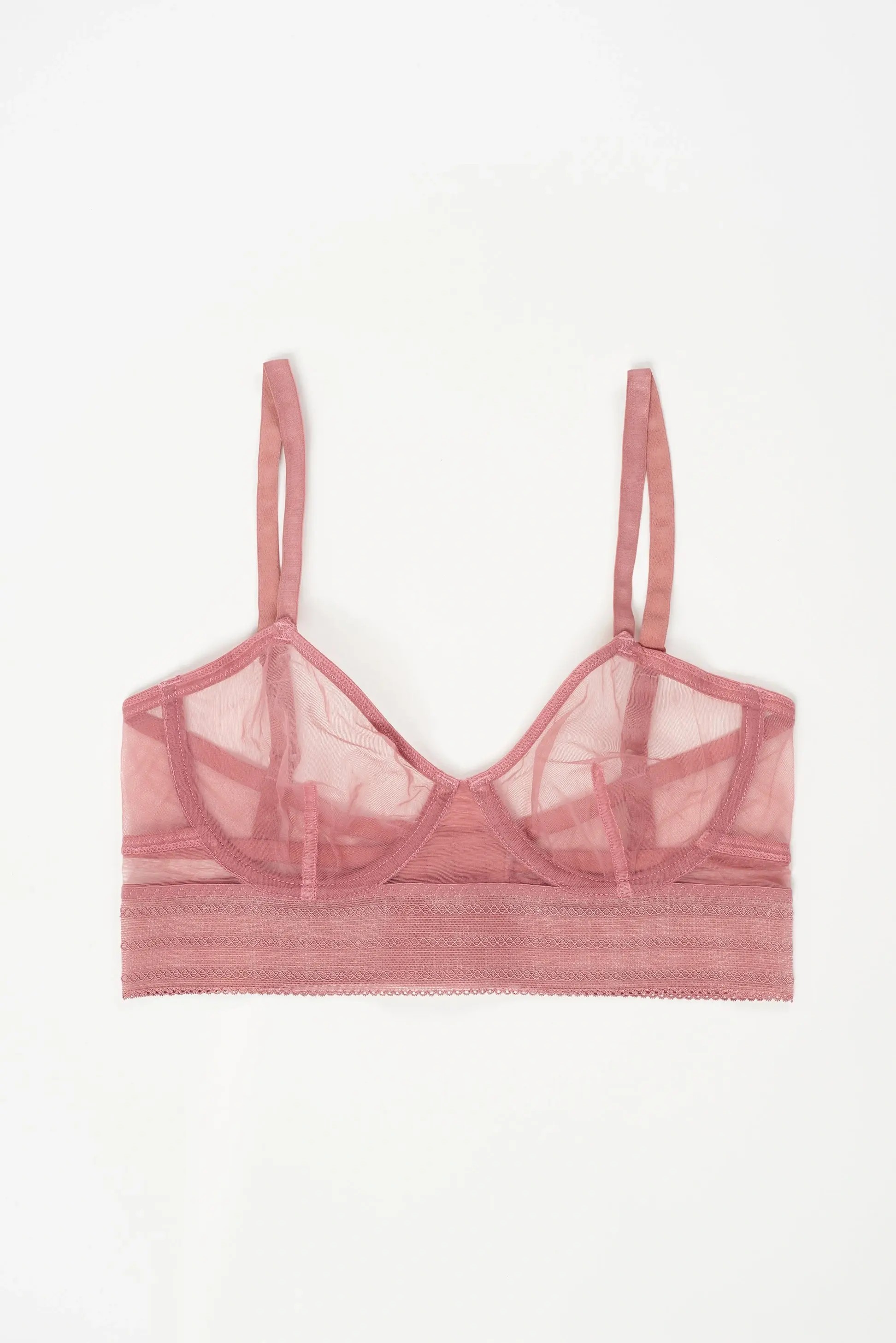 FITS EVERYBODY PICOT TRIM CUT OUT SCOOP BRALETTE | RUBY HEART PRINT