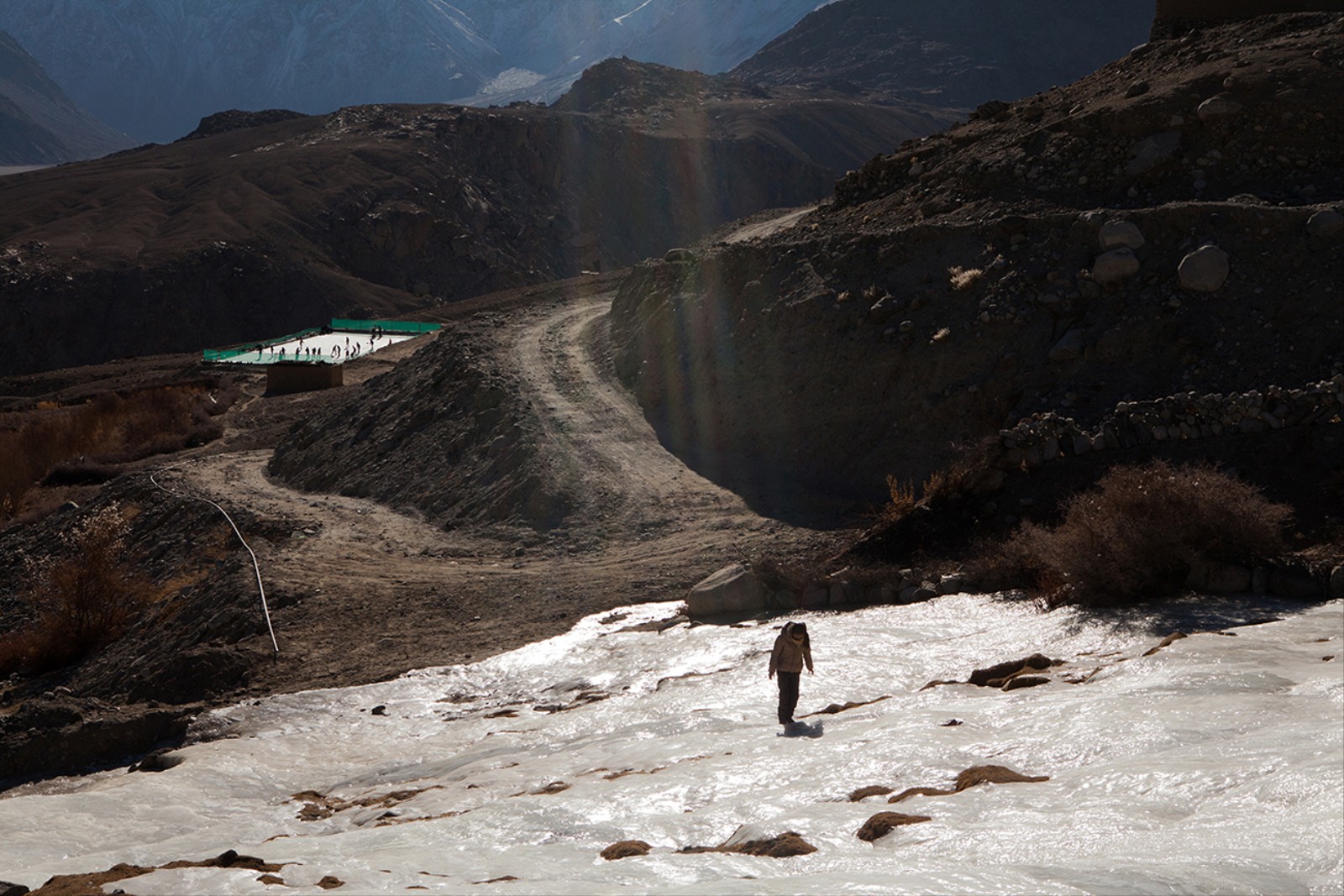 1484412316461 Shyok youth is making her way back to the village after a long day at the rink