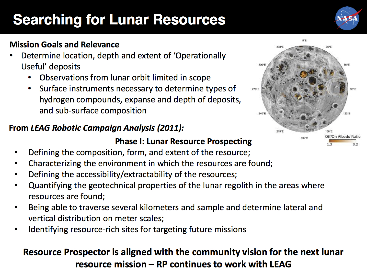 One of the NASA slides provided to the Trump transition team