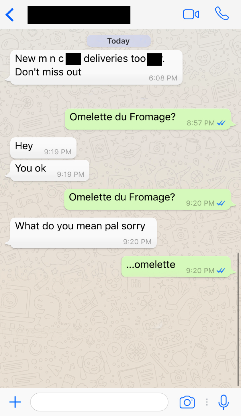 I Spent An Entire Day Only Saying Omelette Du Fromage