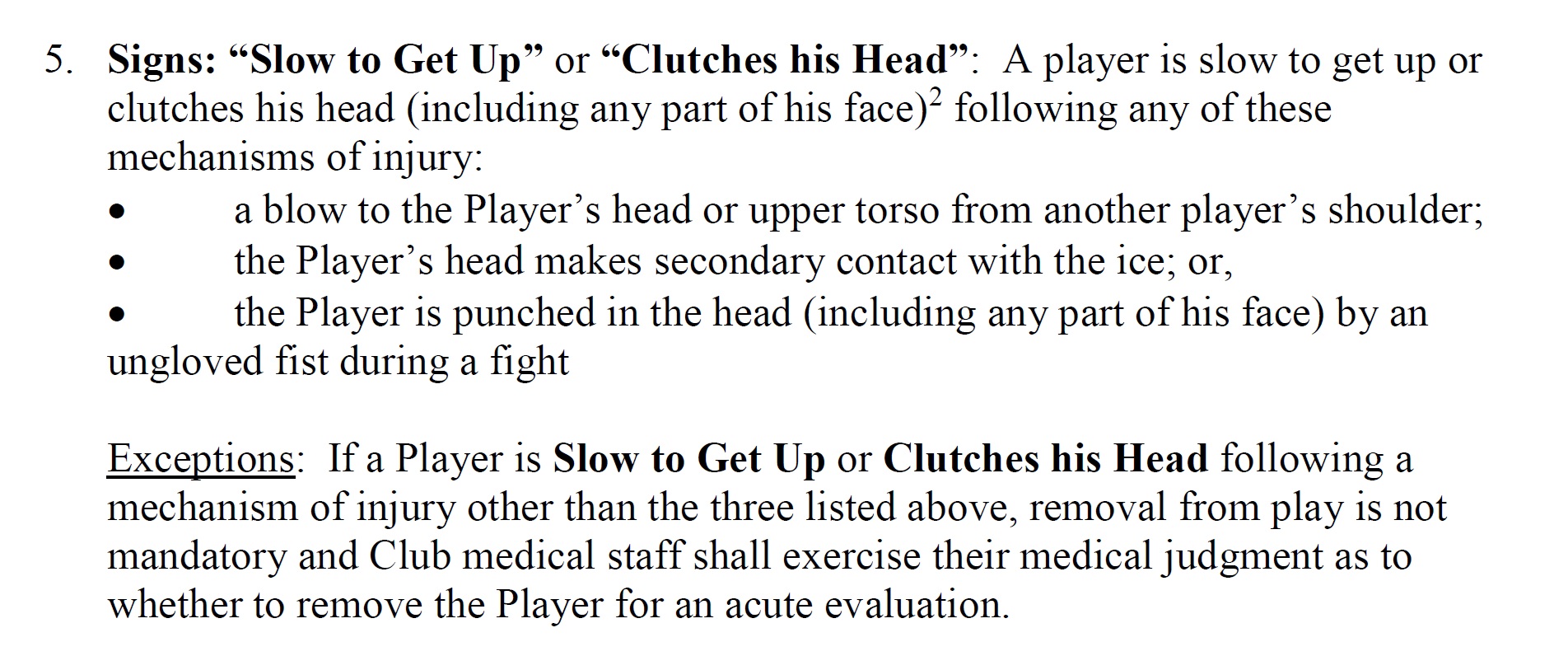 NHL Concussion Protocol