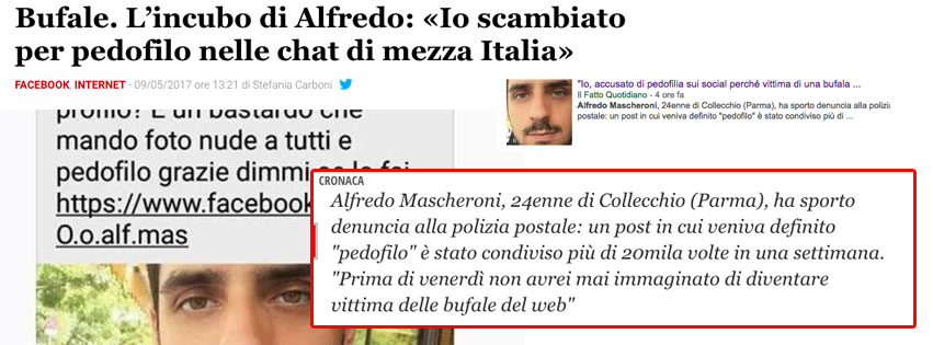 Alfredo mascheroni bufala