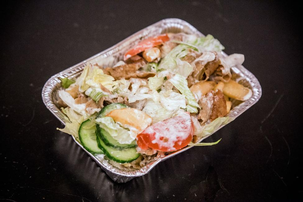 Nederländernas kapsalon-kebab. Foto av Rebecca Camphens.