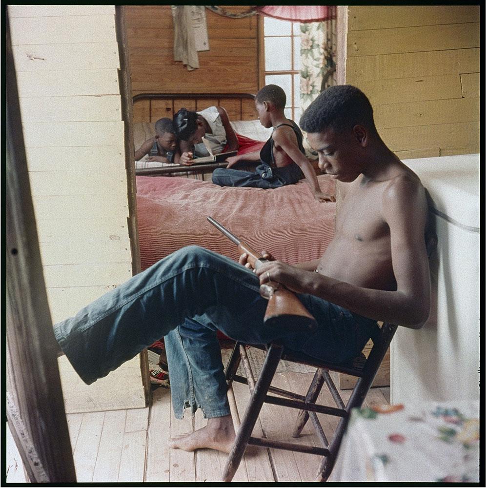 Willie Causey Jr., with Gun During Violence in Alabama, Shady Grove, Alabama, 1956