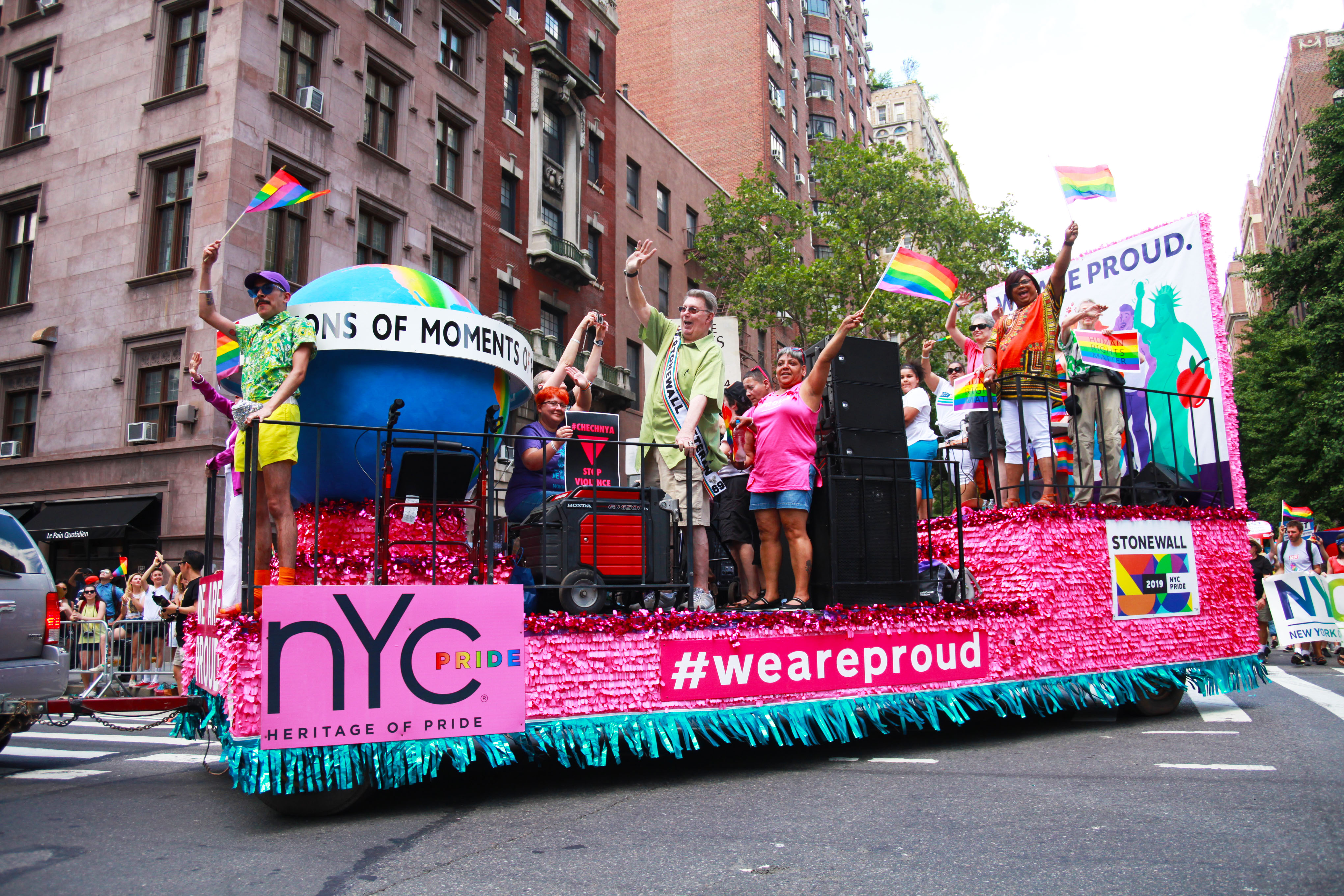 Riding on the First Float with the Honorees of This Year's Pride March