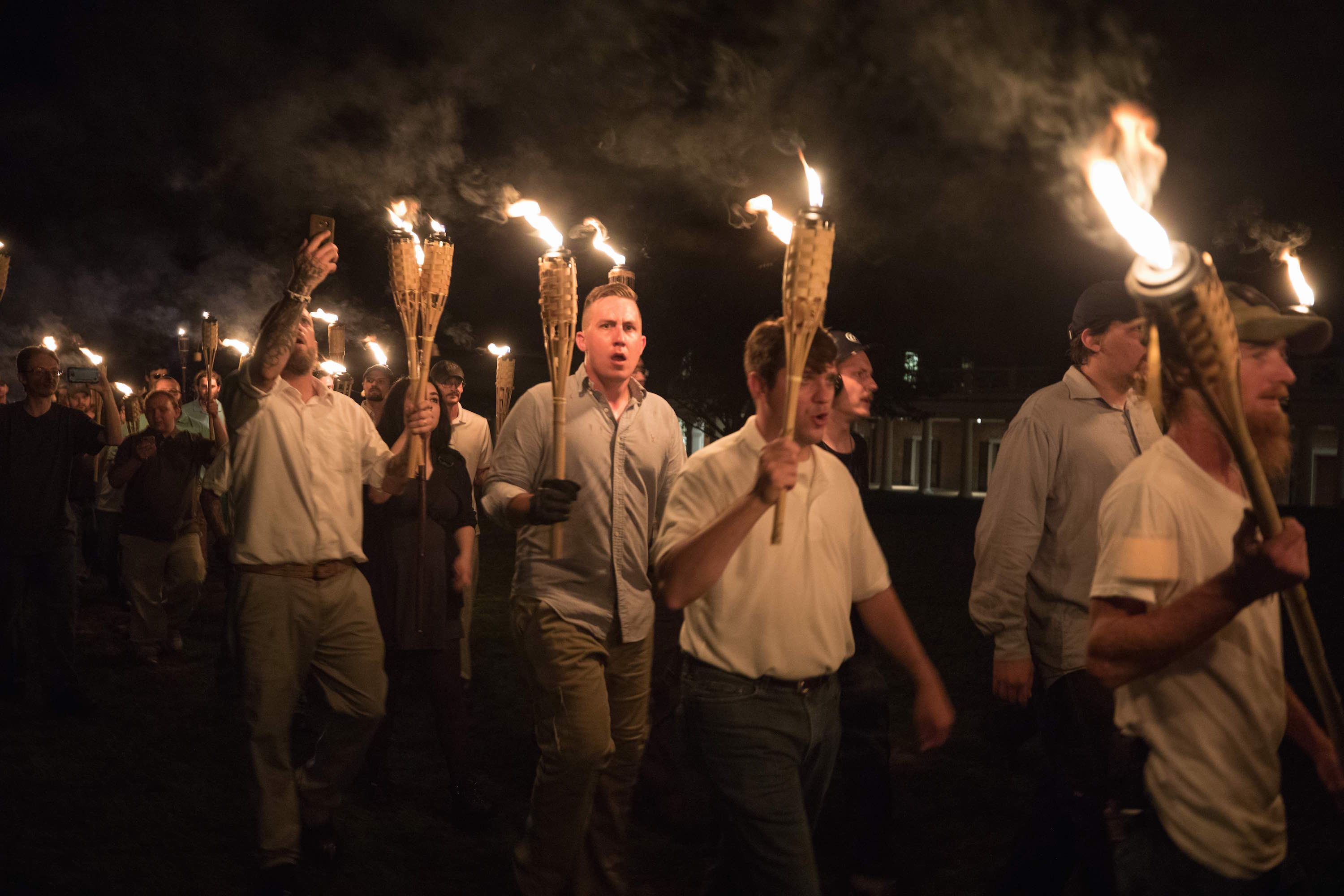 white polo and khakis