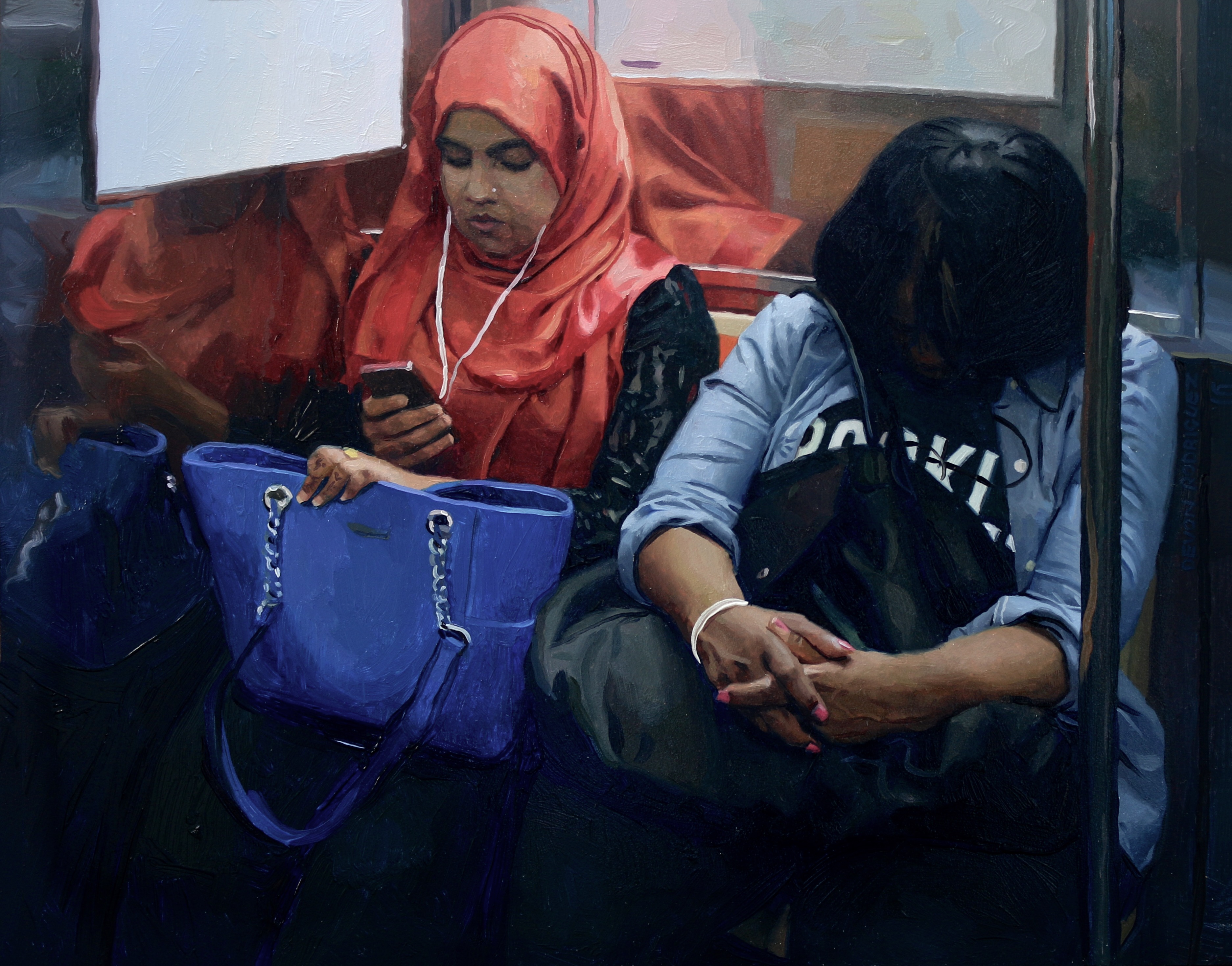 devon rodriguez's paintings of commuters will change the way you see