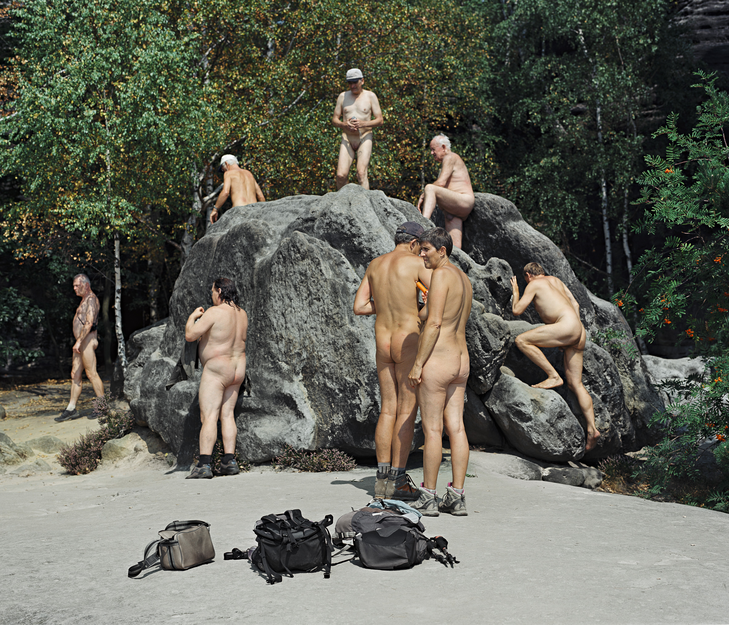 River Deep, Mountain High: Photos of Nudists Trekking in the Alps.