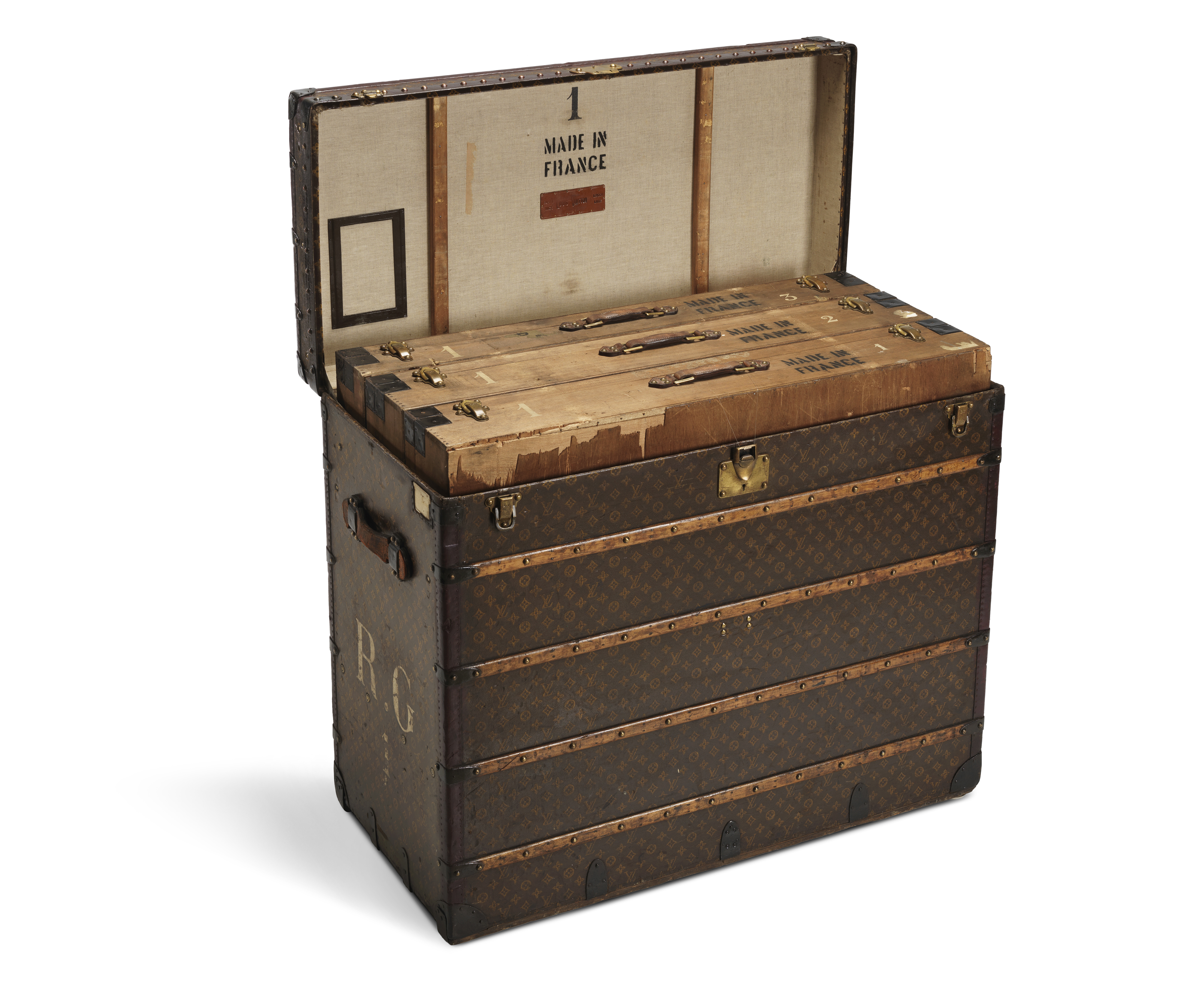 This Louis Vuitton steamer trunk is from the 1st series