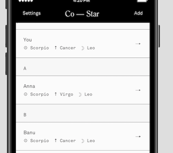 samsung co star astrology