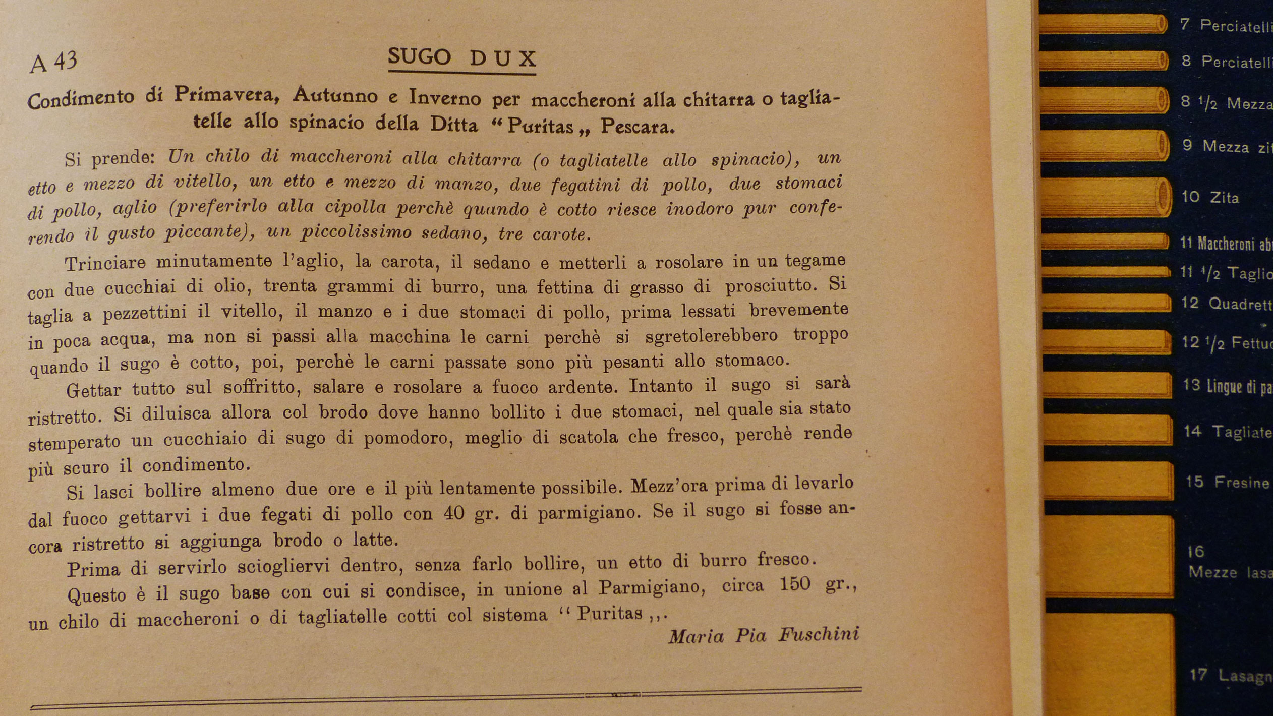 sugo dux ricetta fascista