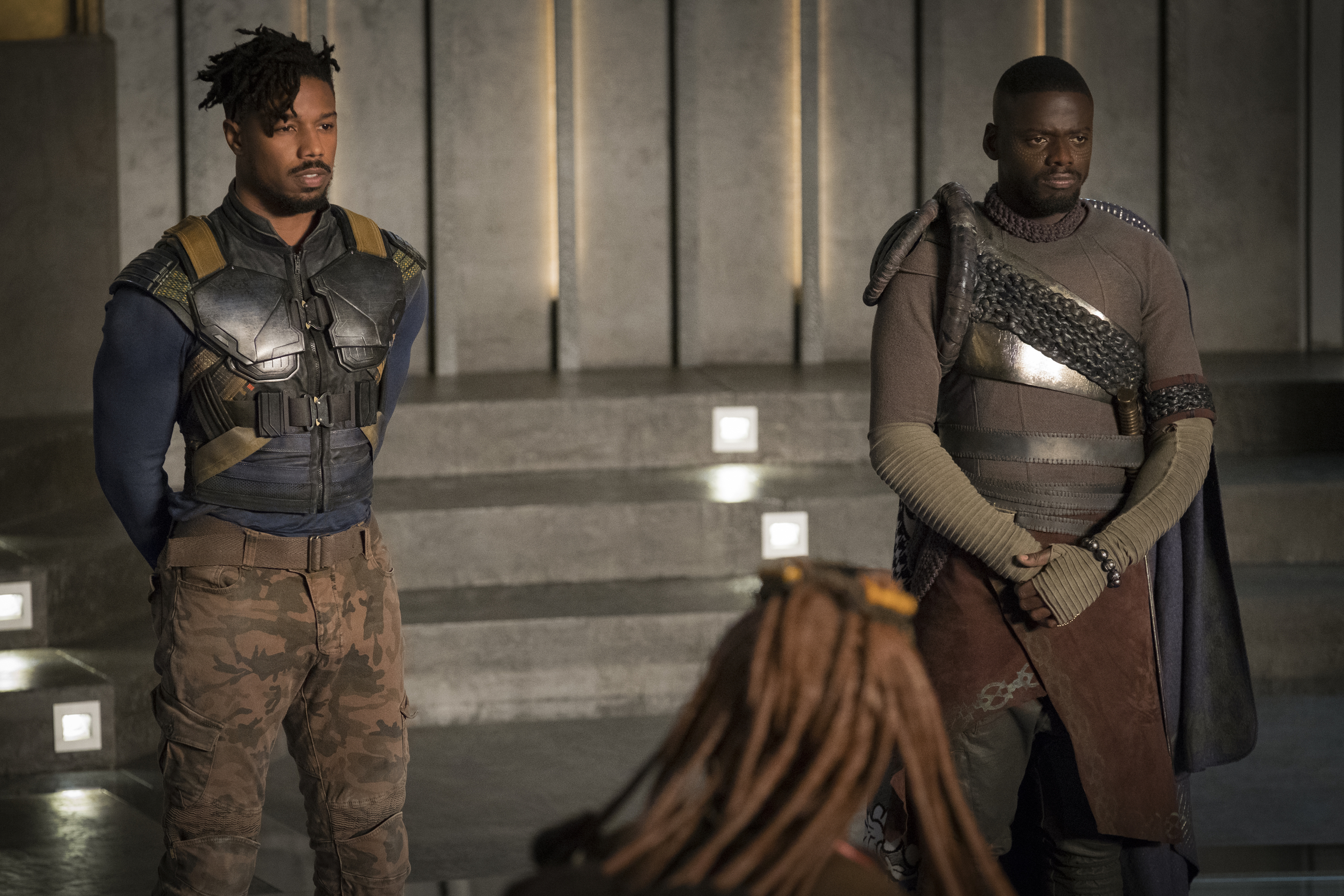 The white hooded vest worn by Erik Killmonger (Michael B. Jordan) in the  movie Black Panther: Wakanda Forever