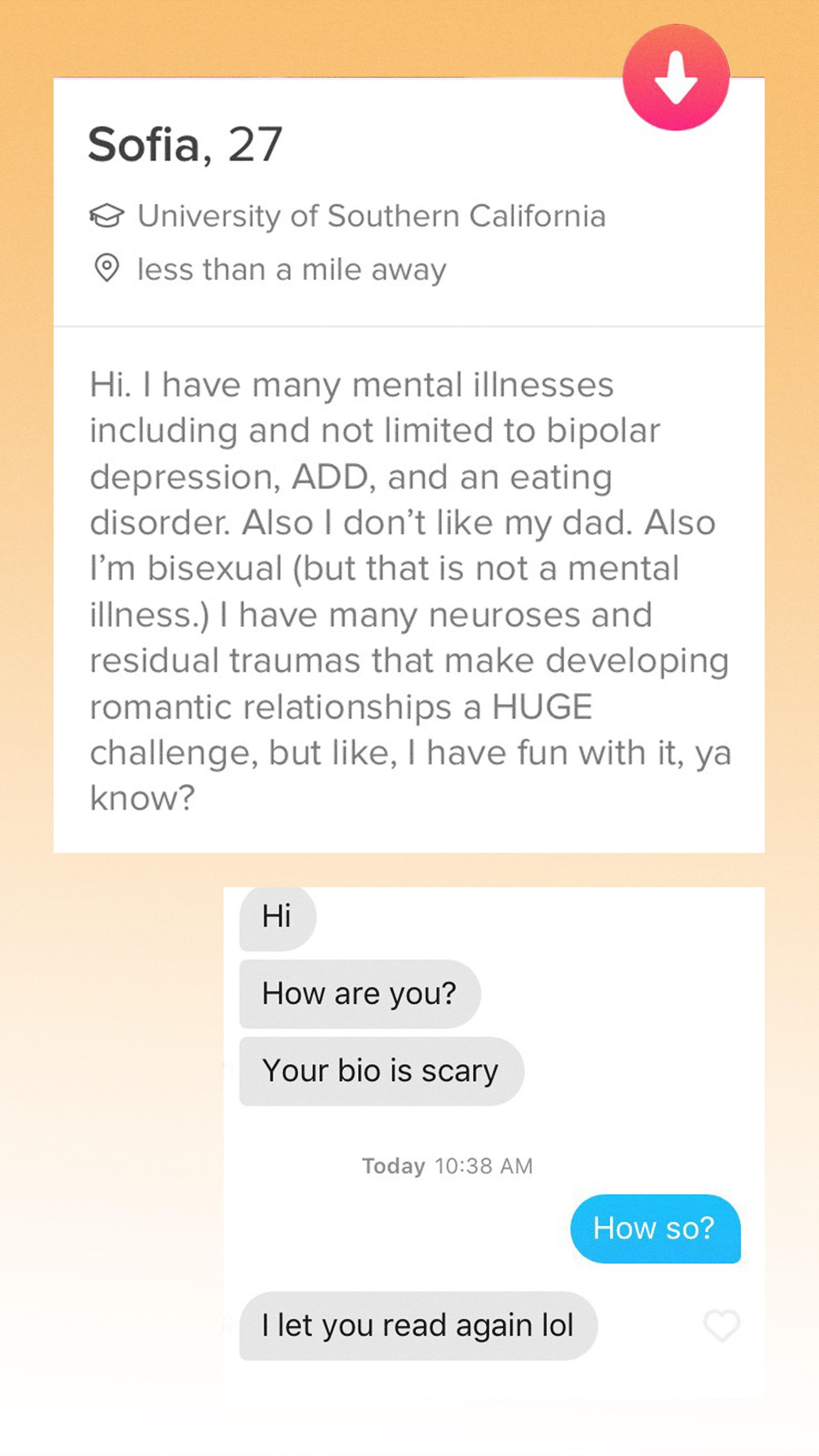 I Made a Tinder Profile That Was Brutally Honest About My Mental Health