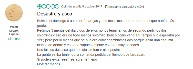 peor restaurante de marina d'or tripadvisor