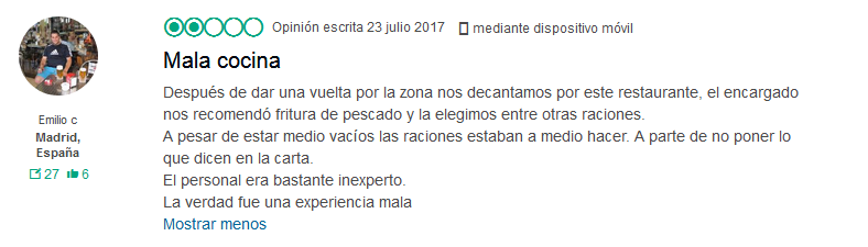 peor restaurante de marina d'or tripadvisor