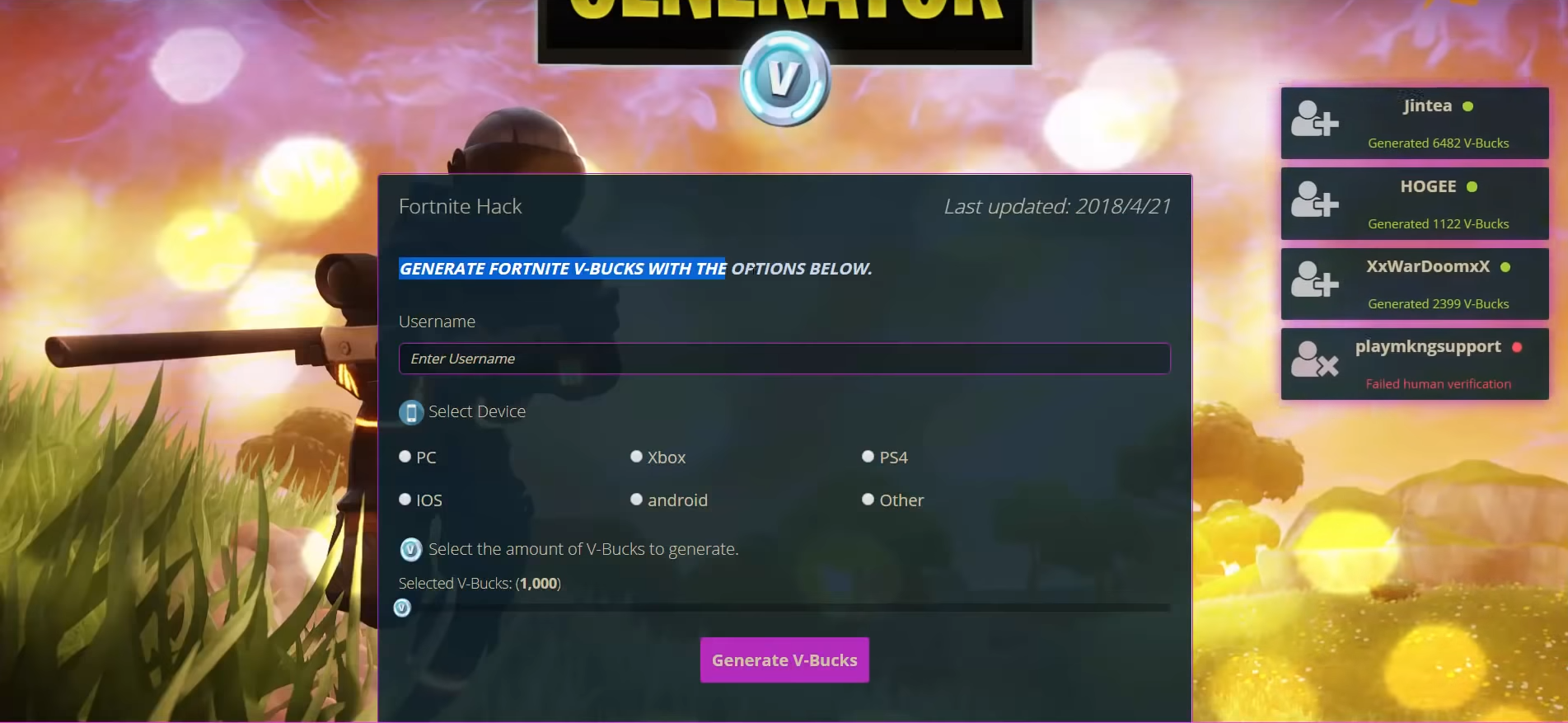 image youtube - fortnite free v bucks ps4 no human verification