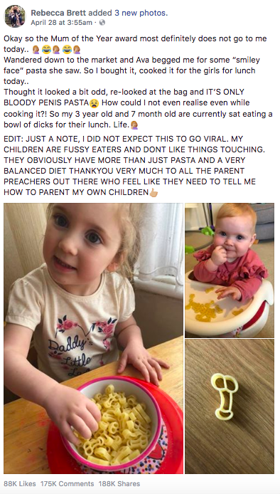 Mother Accidentally Serves Children Literal Bowl of (Pasta) Dicks