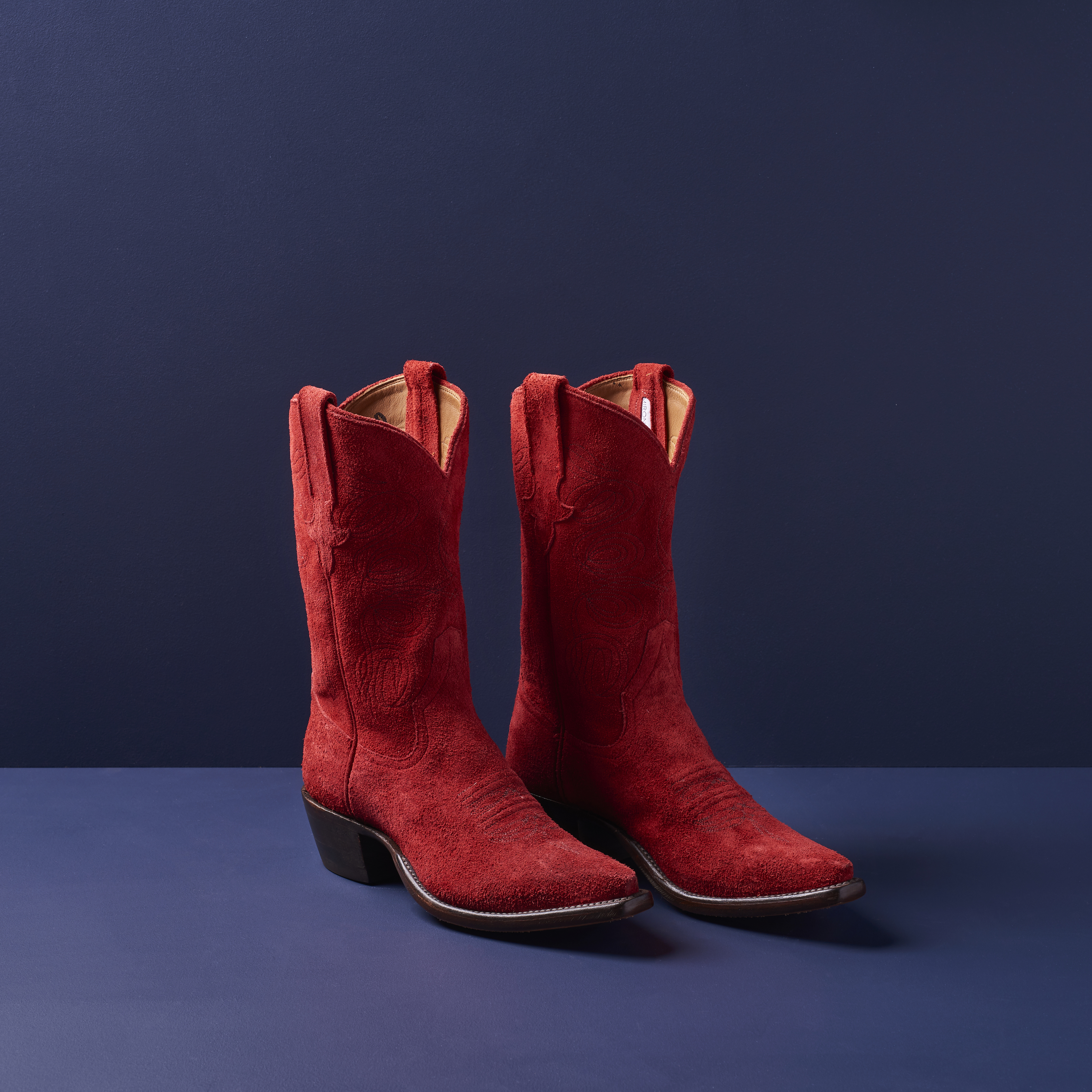 red suede cowboy boots