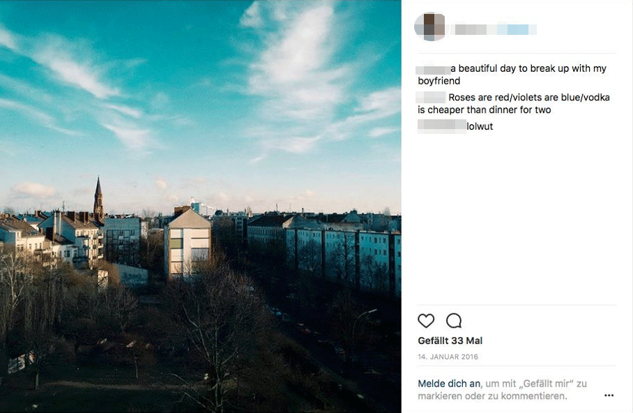 Ein fieser Instagram-Post zu einer Trennung
