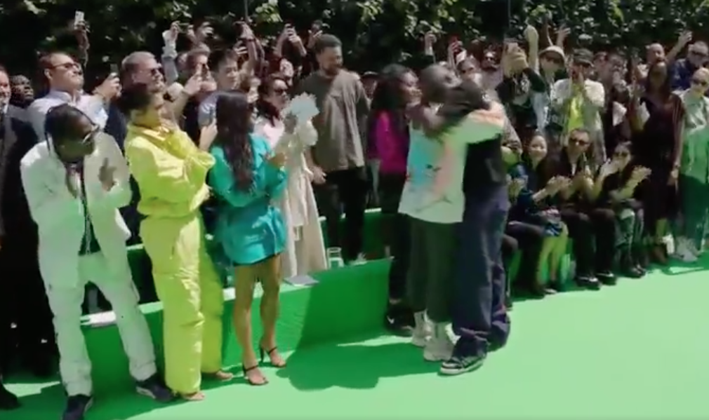 Kanye West and Virgil Abloh Hug and Cry at Finale of Louis Vuitton