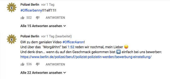 Twitter-Reaktion der Berliner Polizei auf Troschkes Video