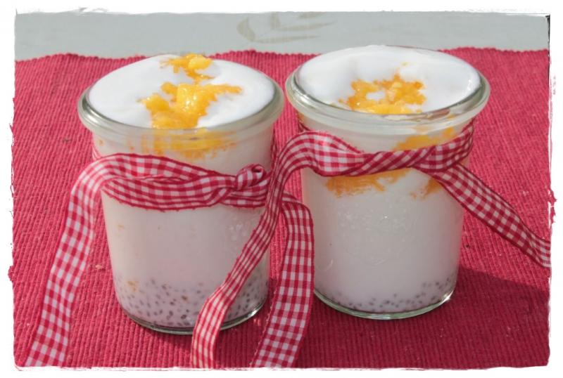 Mango-Dessert mit Chia-Samen