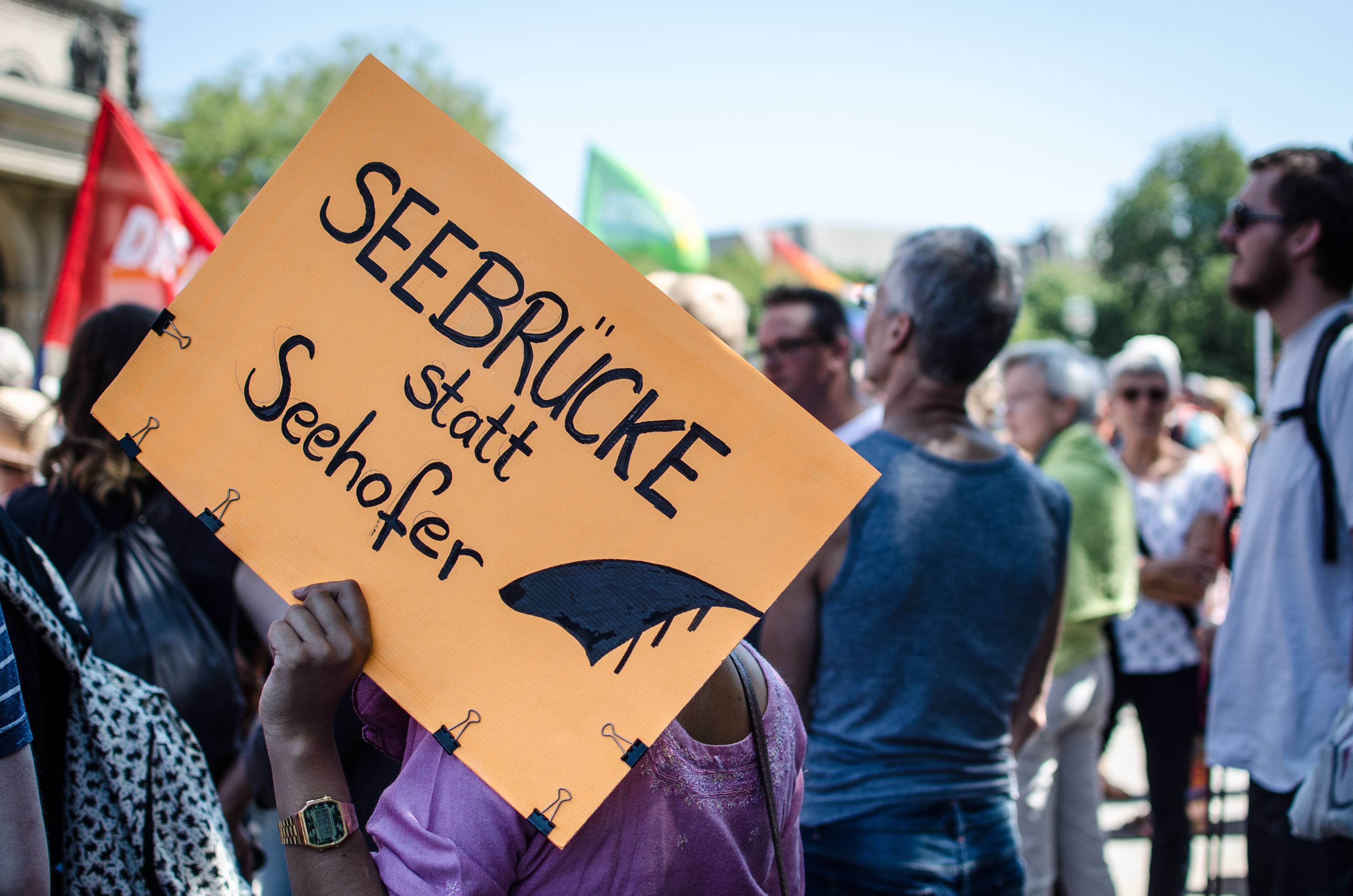 Eine Demonstrantin bei der