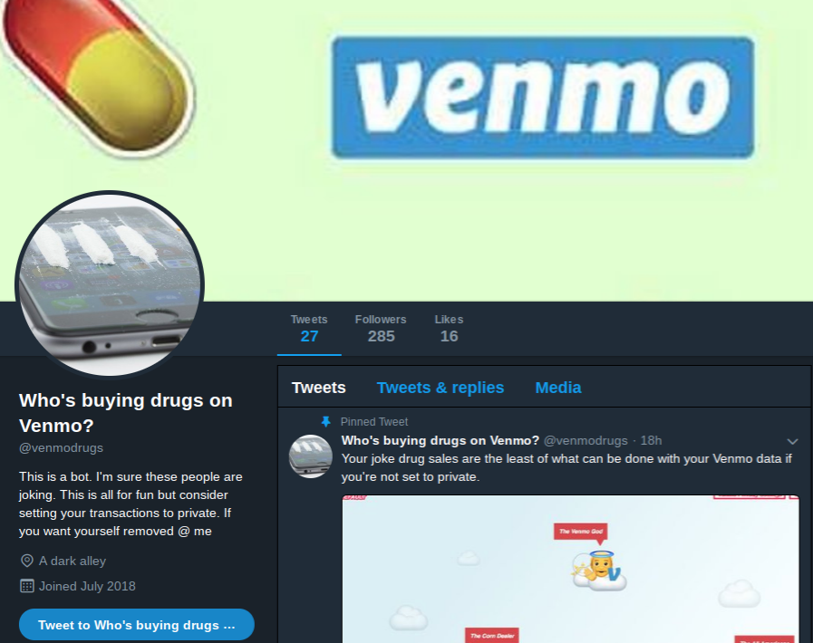 This Bot Tweets Photos And Names Of People Who Bought Drugs On Venmo