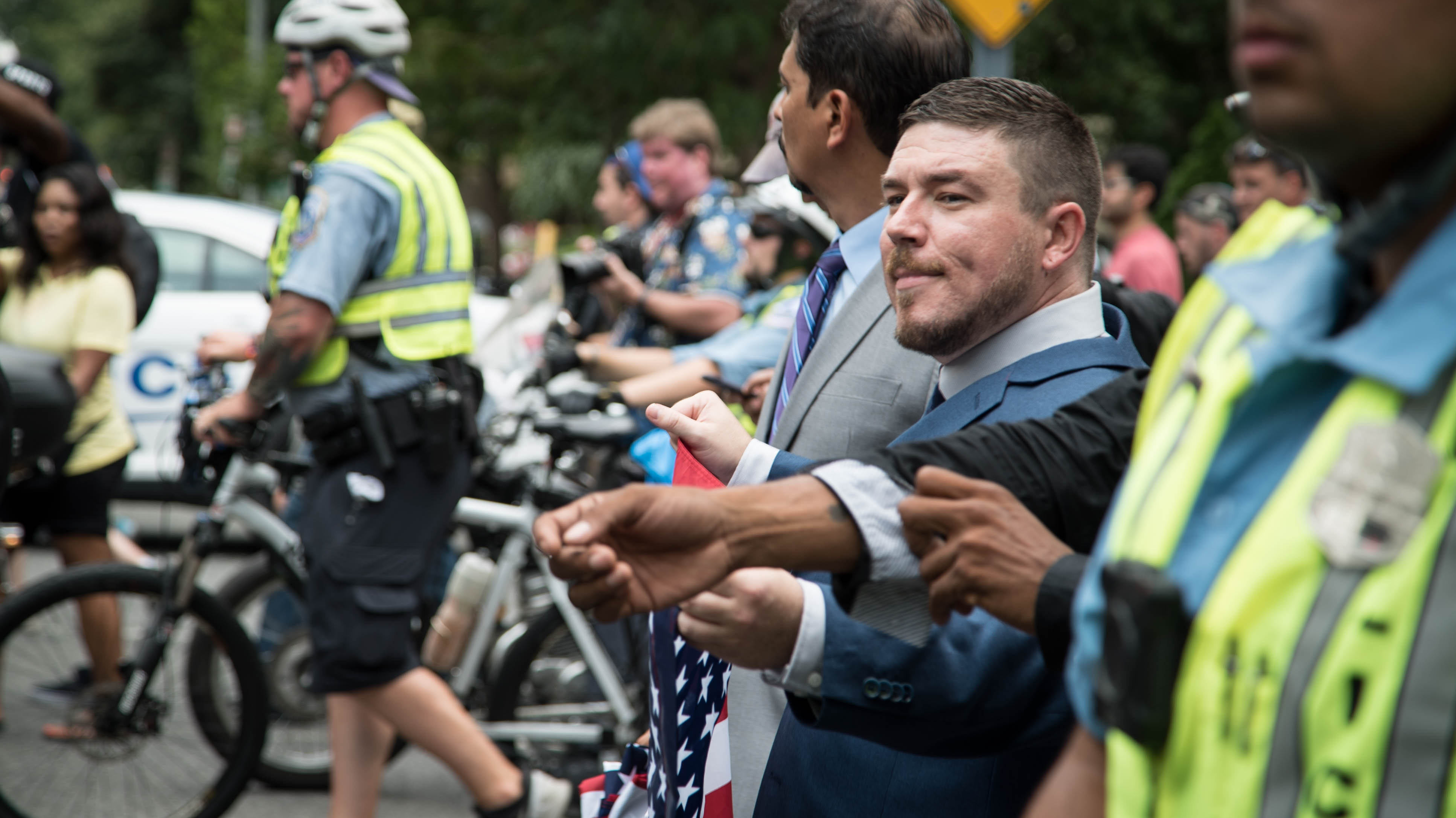 Only about 2 dozen people showed up to the Unite the Right rally in D.C ...