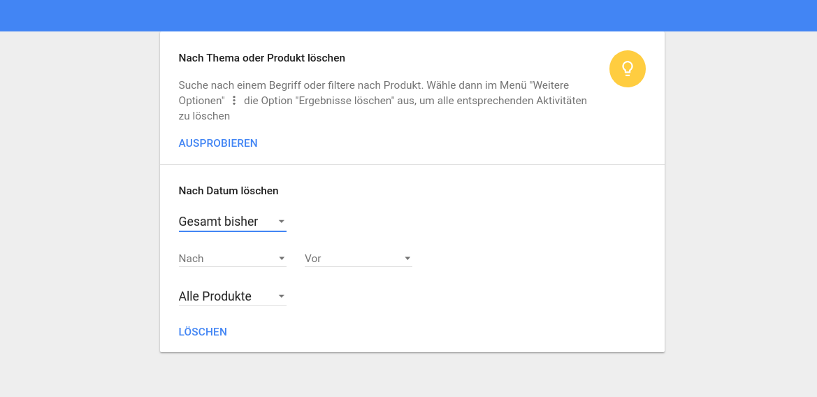 Löschoptionen