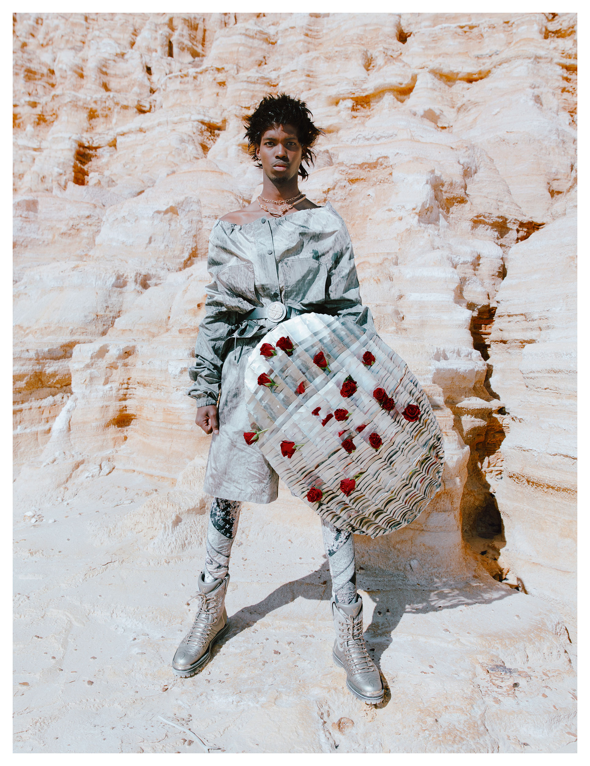 Abdourahman in a fashion collaboration by Ib Kamara and Kristin