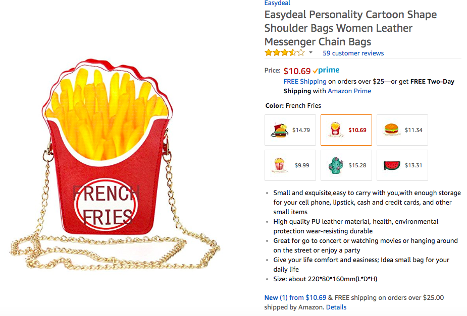 McDonalds French Fries Crossbody Bag