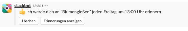 Screenshot des Slackbots.