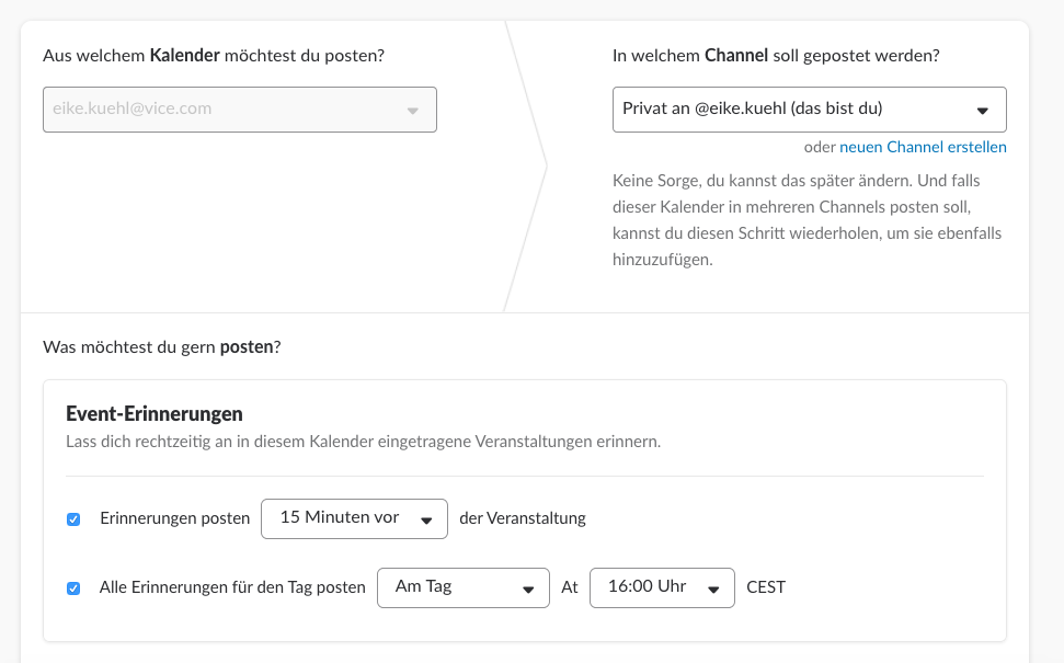 Screenshot von Slack.