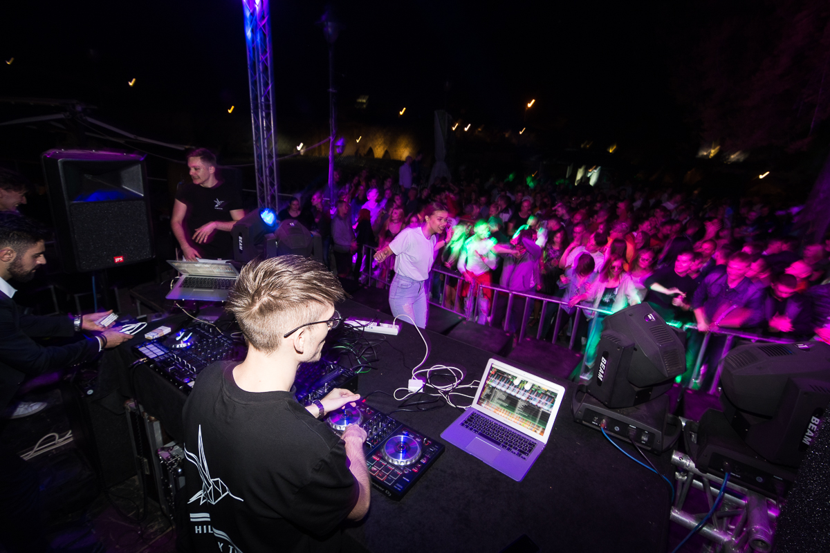 DJ in front of crowd