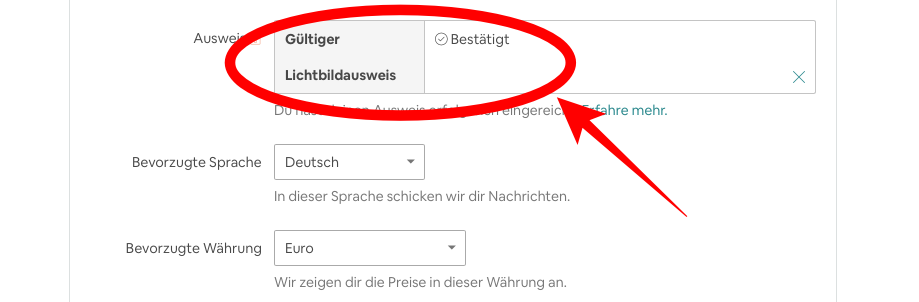 Screenshot der AirBnb-Website